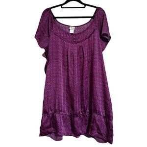 Mandala Print Top Womens Sz 2X Blouse Boho Fairy Whimsy Route 66